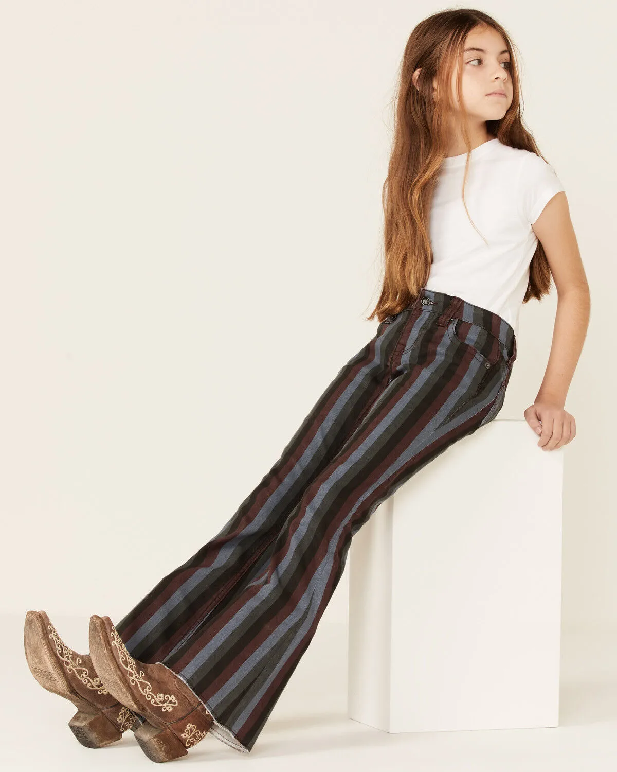 Product Name:  Rock & Roll Denim Girls' Stripe Stretch Trouser Jeans