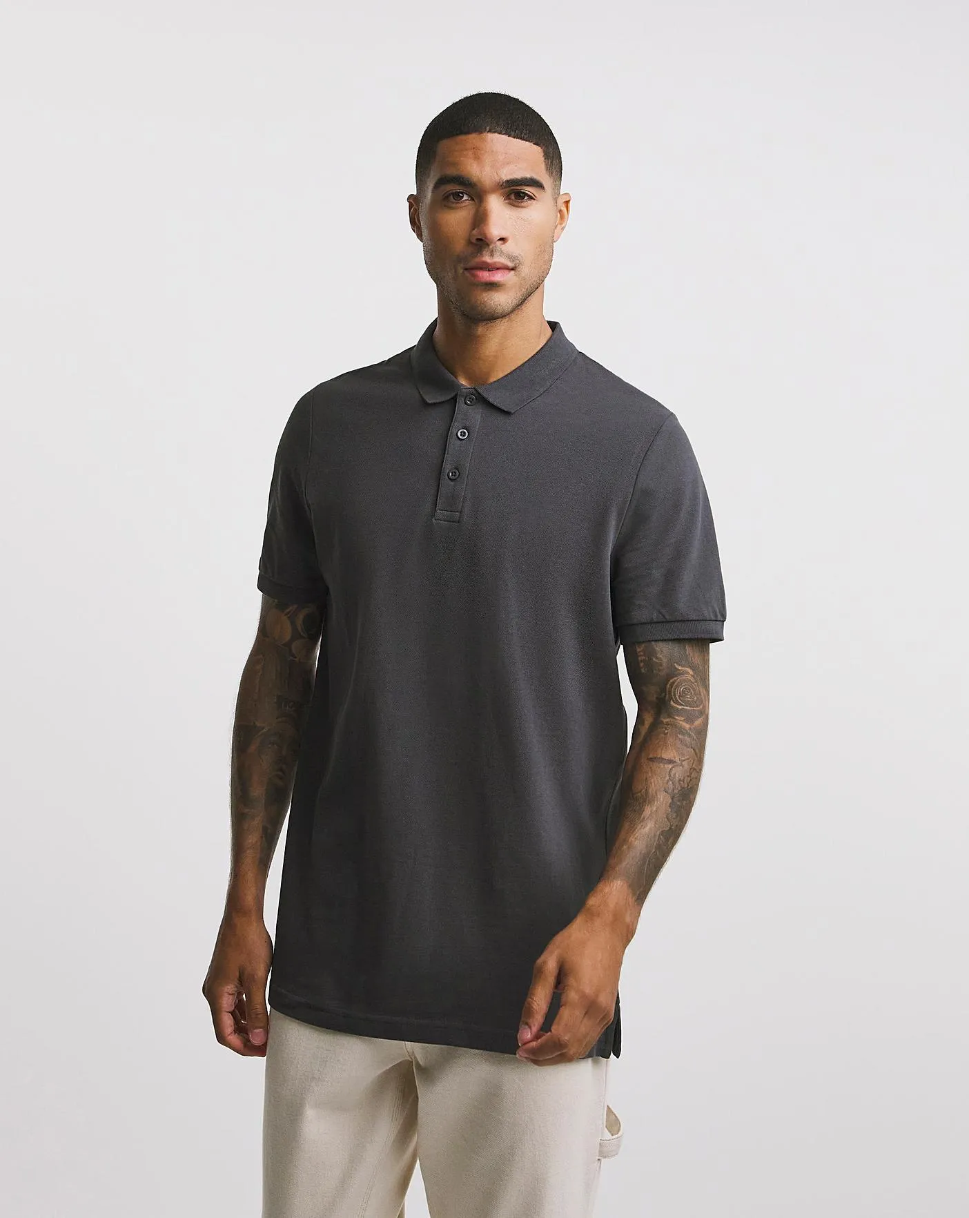 Pure Cotton Pique Polo Long