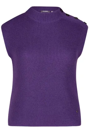 Rabe & LecomtePURPLE SHOULDER BUTTON SLEEVELESS PULLOVER