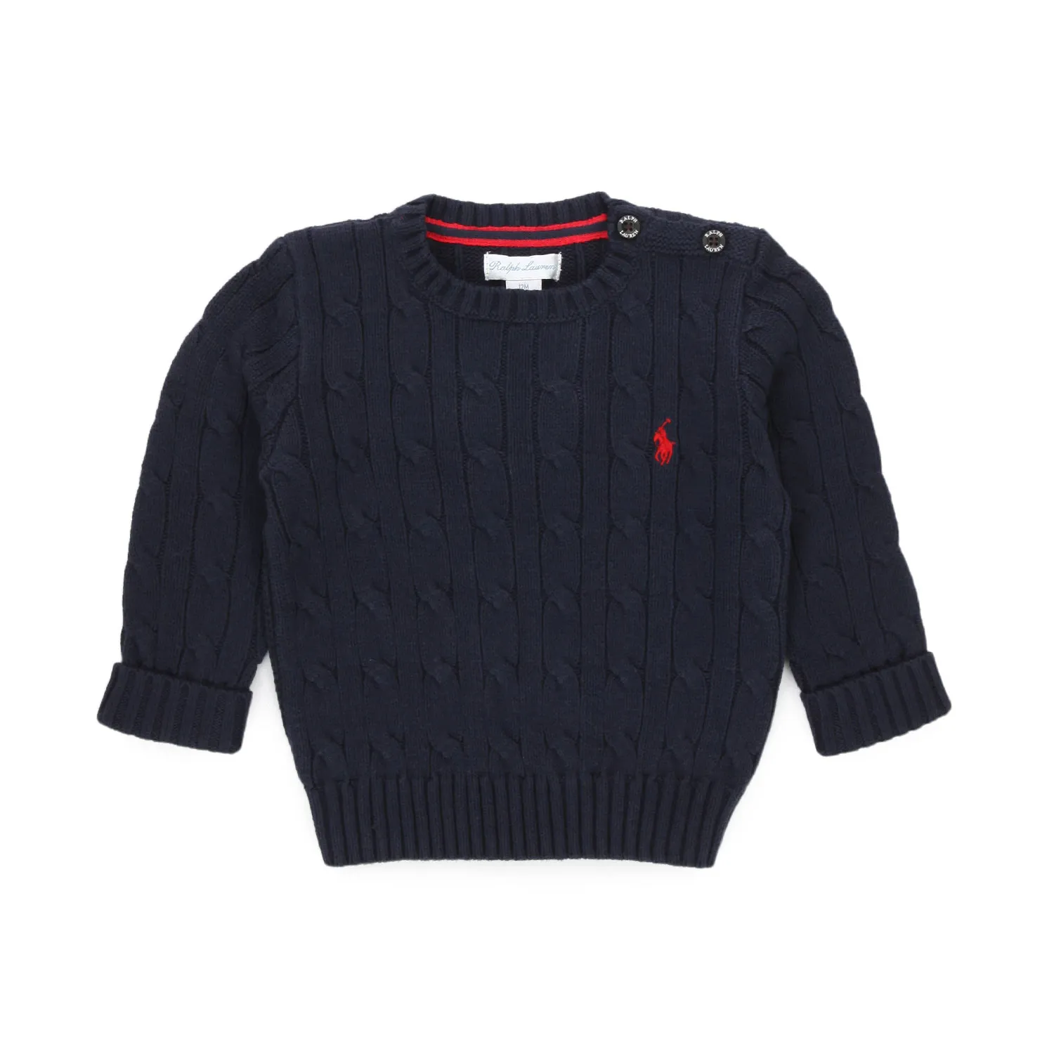 Ralph Lauren Rl Navy Blue Pullover For Baby Boy