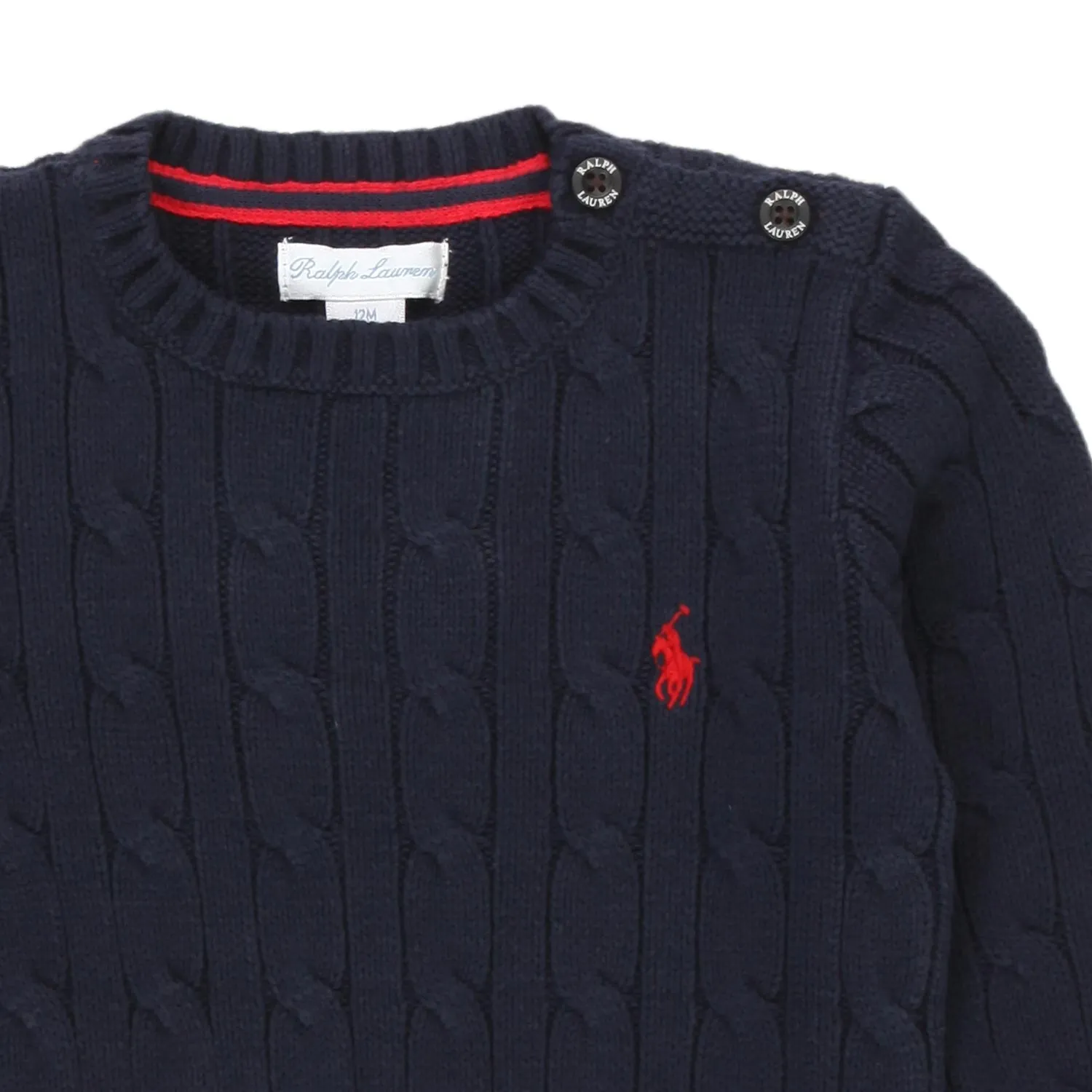 Ralph Lauren Rl Navy Blue Pullover For Baby Boy