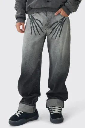 Relaxed Rigid Skeleton Hand Washed Jeans