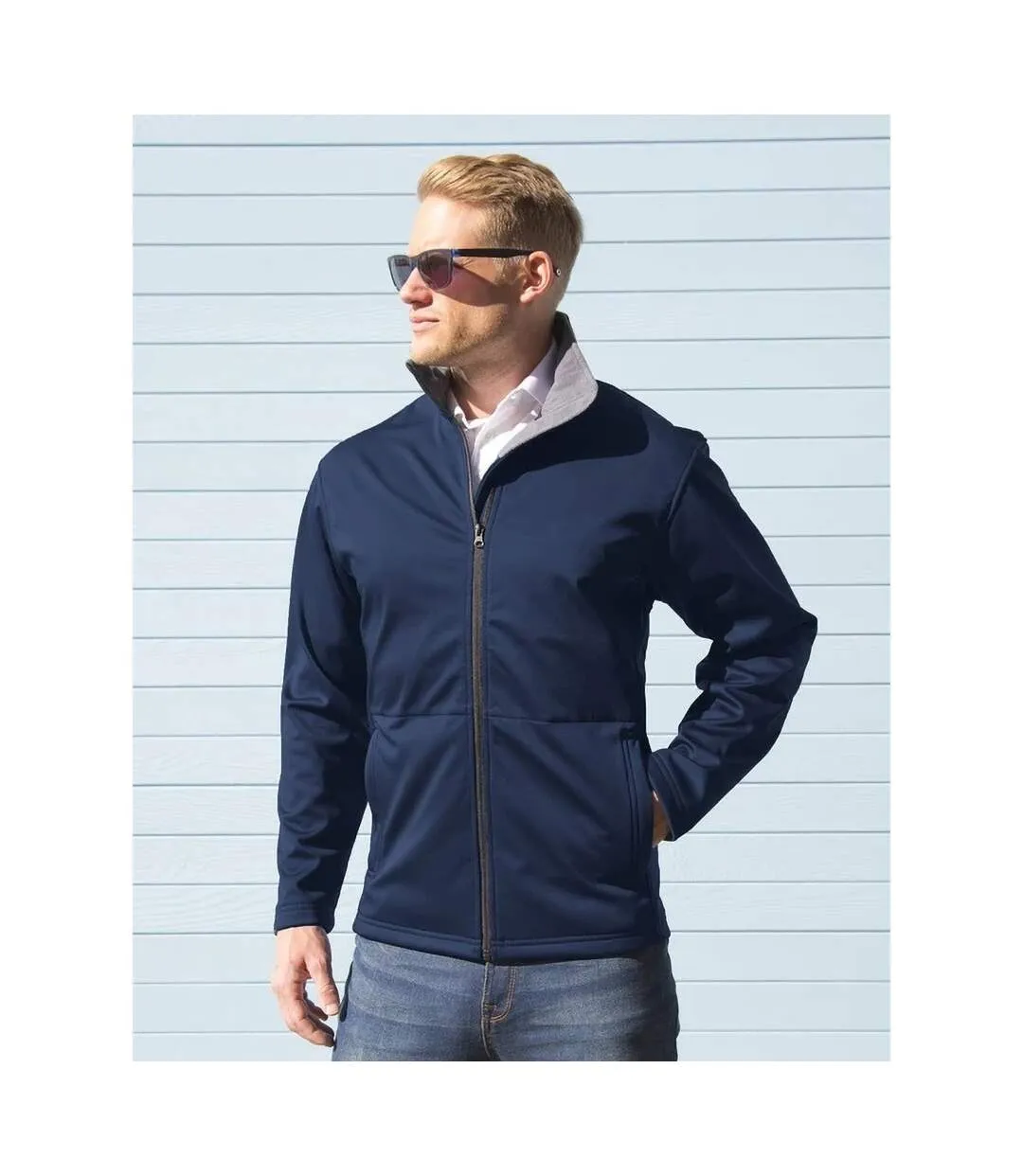 Result Core Mens Soft Shell 3 Layer Waterproof Jacket (Navy Blue) - UTBC904