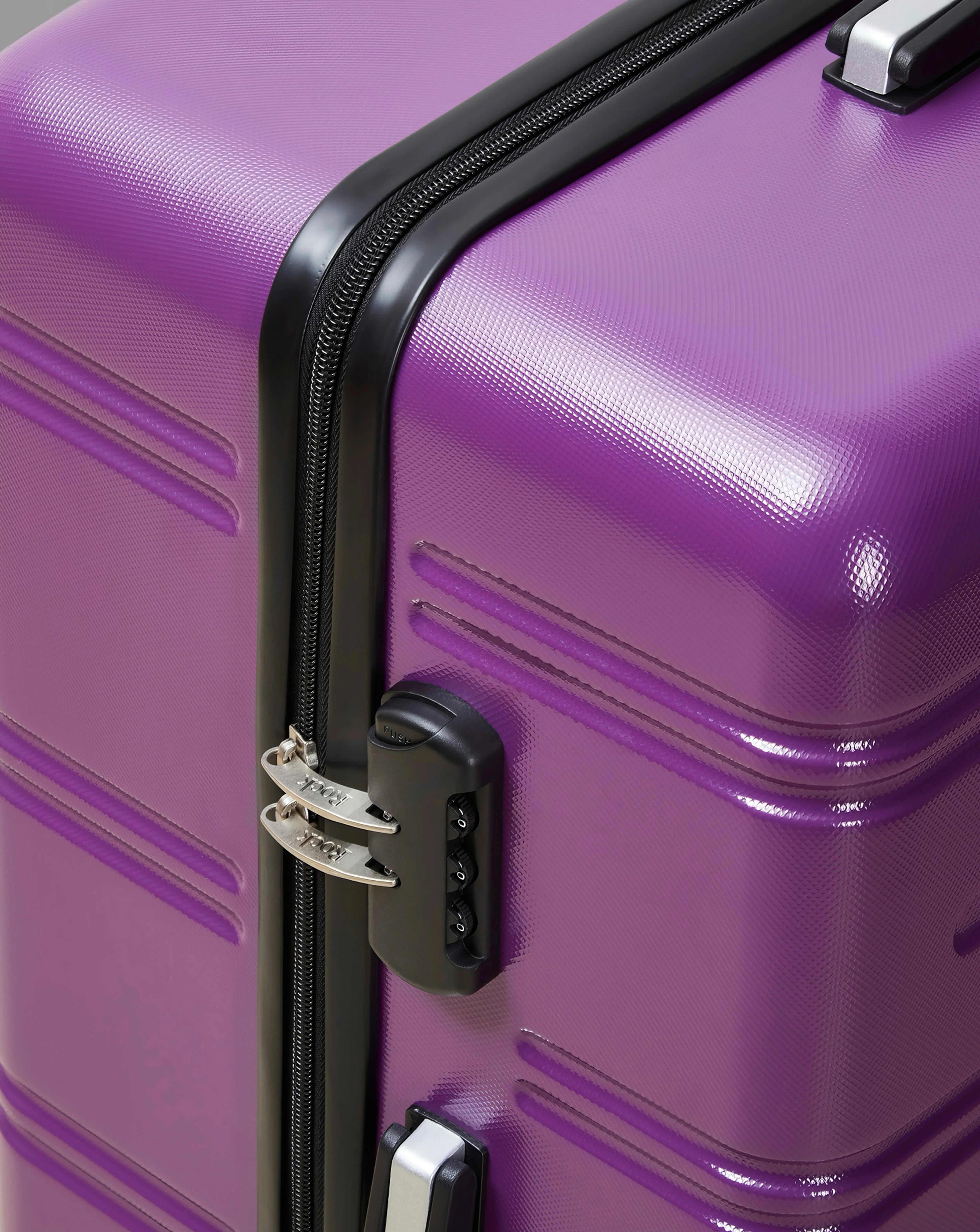 Rock Lisbon Large Suitcase Purple | Simply Be