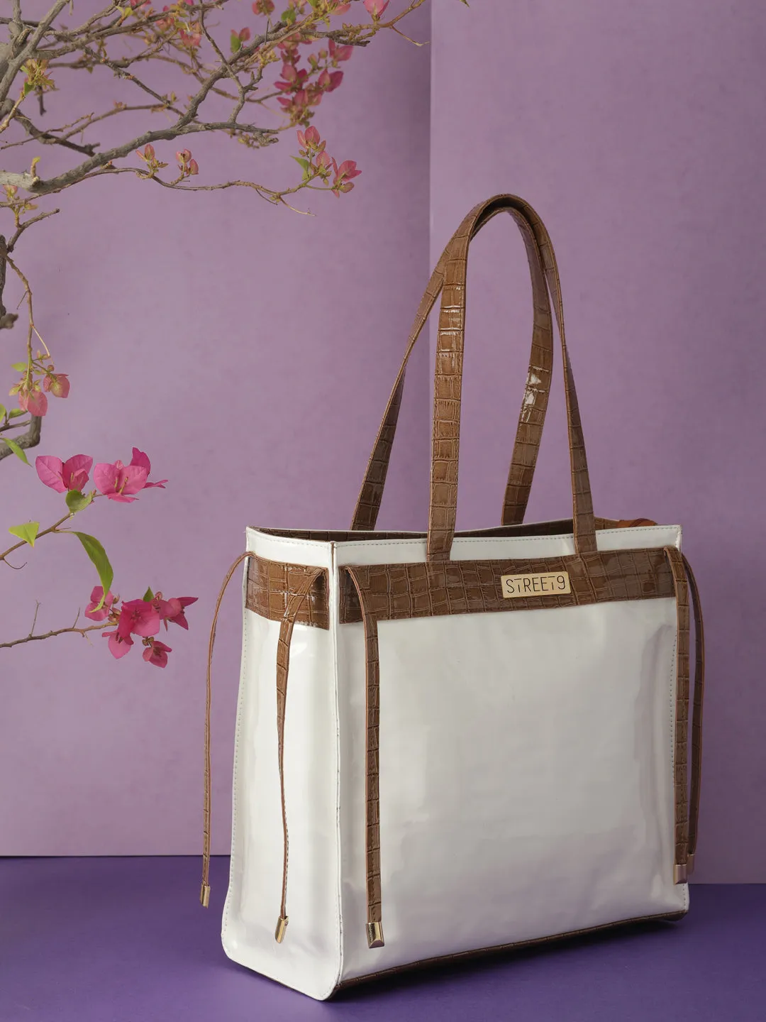 Royal White Brown Tote