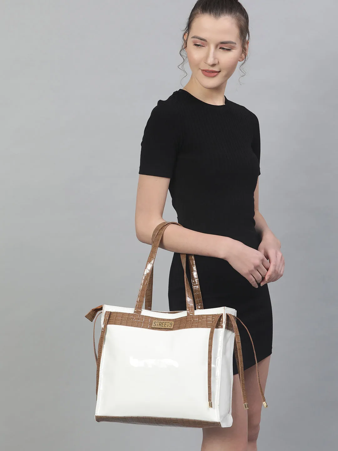 Royal White Brown Tote