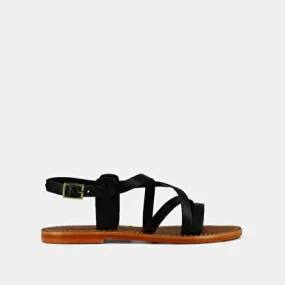 Sandals in black leather