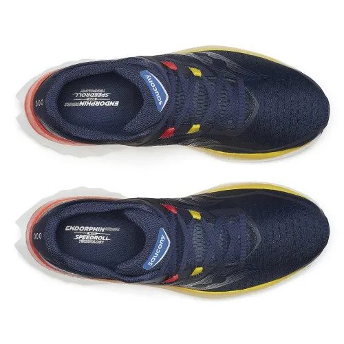 Saucony Endorphin Speed 4 Navy / Spice Smooth SPEEDROLL technology is effortless speed and addictive forward motion you can rely