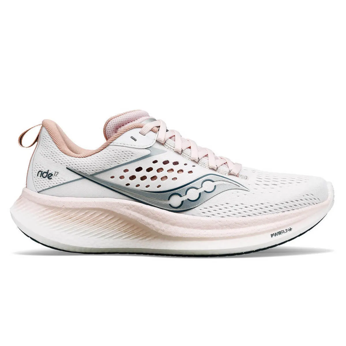 Saucony Ride 17 Womens | White/lotus