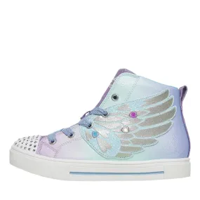 SKECHERS Girls Twinkle Sparks Shooting Star Hi-Top Trainers Light Blue Textile/Multi Trim