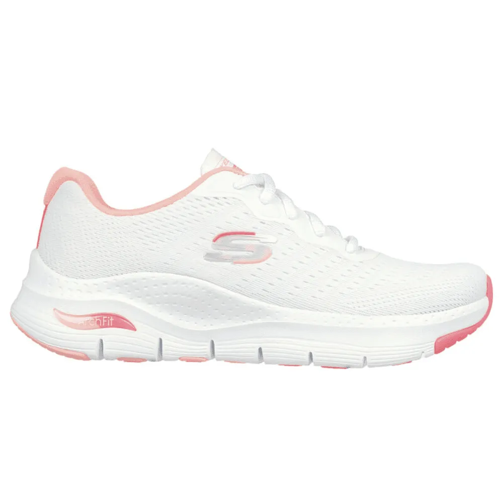 Skechers Ladies Arch Fit Infinity Cool White Pink Trainers