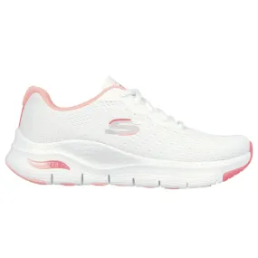 Skechers Ladies Arch Fit Infinity Cool White Pink Trainers