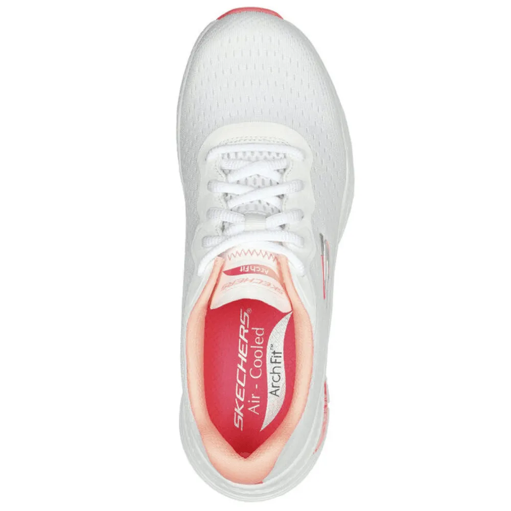 Skechers Ladies Arch Fit Infinity Cool White Pink Trainers