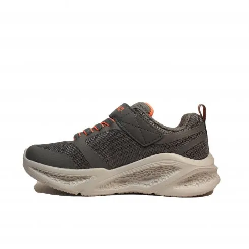 Skechers S-Lights: Meteor-Lights | Charcoal/Orange | Childrens Light Up Trainers