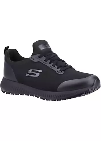 Skechers Work Ladies Black Slip Resistant Wec Squad SR Wide Trainers | Grattan