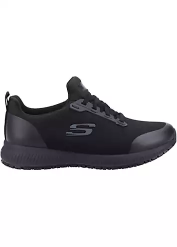 Skechers Work Ladies Black Slip Resistant Wec Squad SR Wide Trainers | Grattan