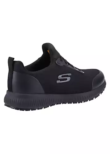 Skechers Work Ladies Black Slip Resistant Wec Squad SR Wide Trainers | Grattan