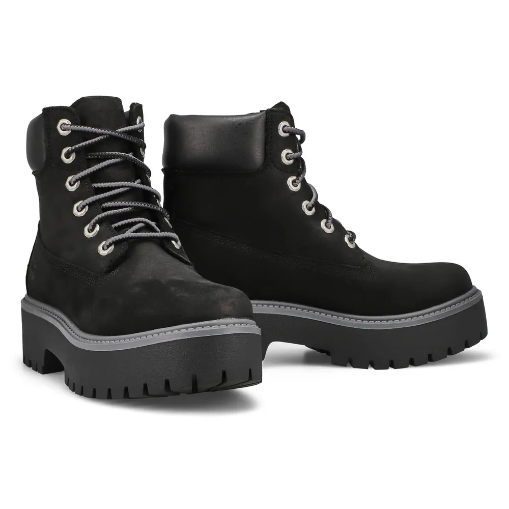 Soft Moc Womens Stone Street Waterproof 6 Inch Boot - Black