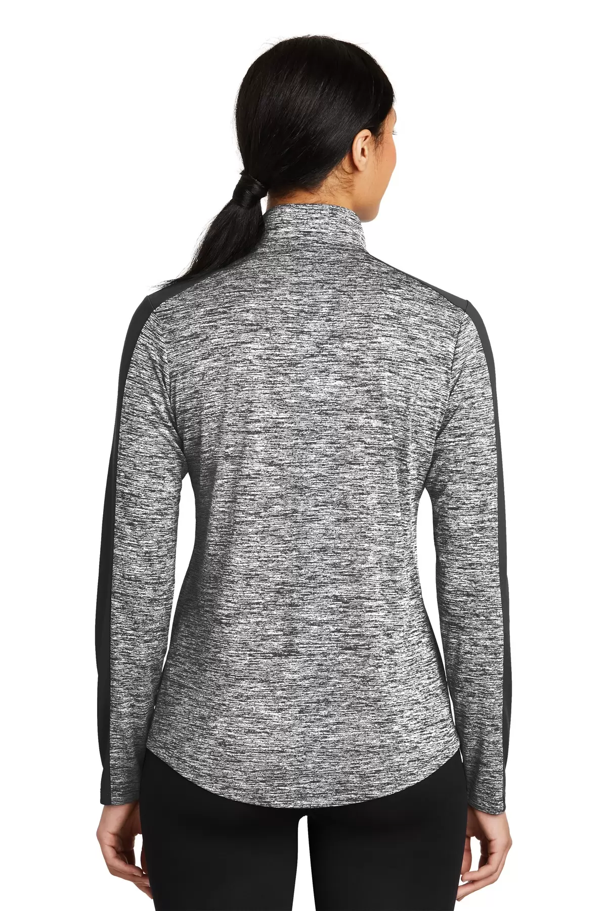 Sport Tek LST397 Sport-Tek Ladies PosiCharge Electric Heather Colorblock 1/4-Zip Pullover SKU: LST397