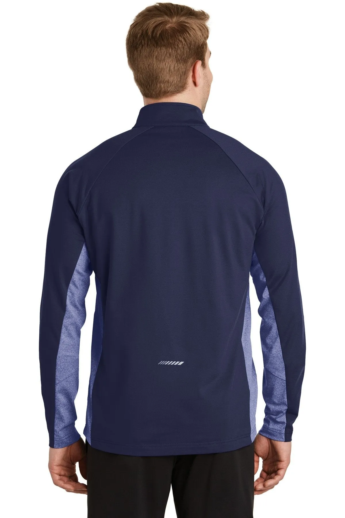 Sport-Tek Sport-Wick Stretch Contrast 1/2-Zip Pullover ST854 True Navy/ True Navy Heather