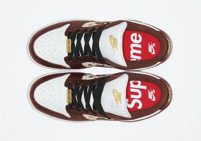 Supreme x nike sb dunk low barkroot brown