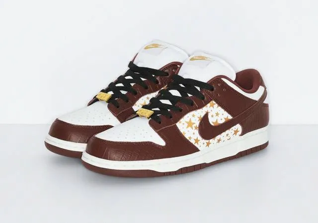 Supreme x nike sb dunk low barkroot brown