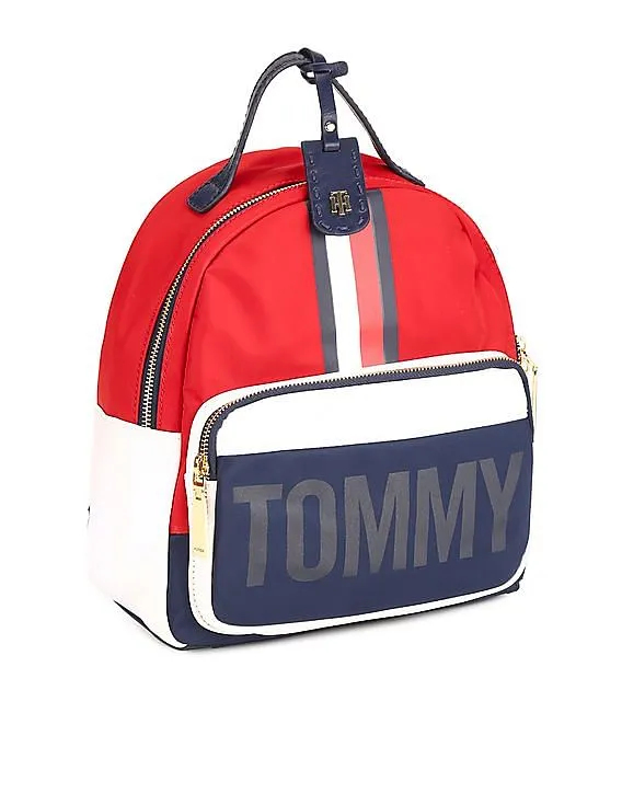 Tommy Hilfiger Women Multi Colour Corporate Colour Block Dome Backpack