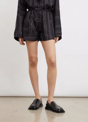 Toteme -  Monogram Silk Shorts - Shorts