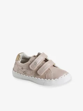 Trainers with Hook-and-Loop Fasteners & Embroidery for Babies - pale pink