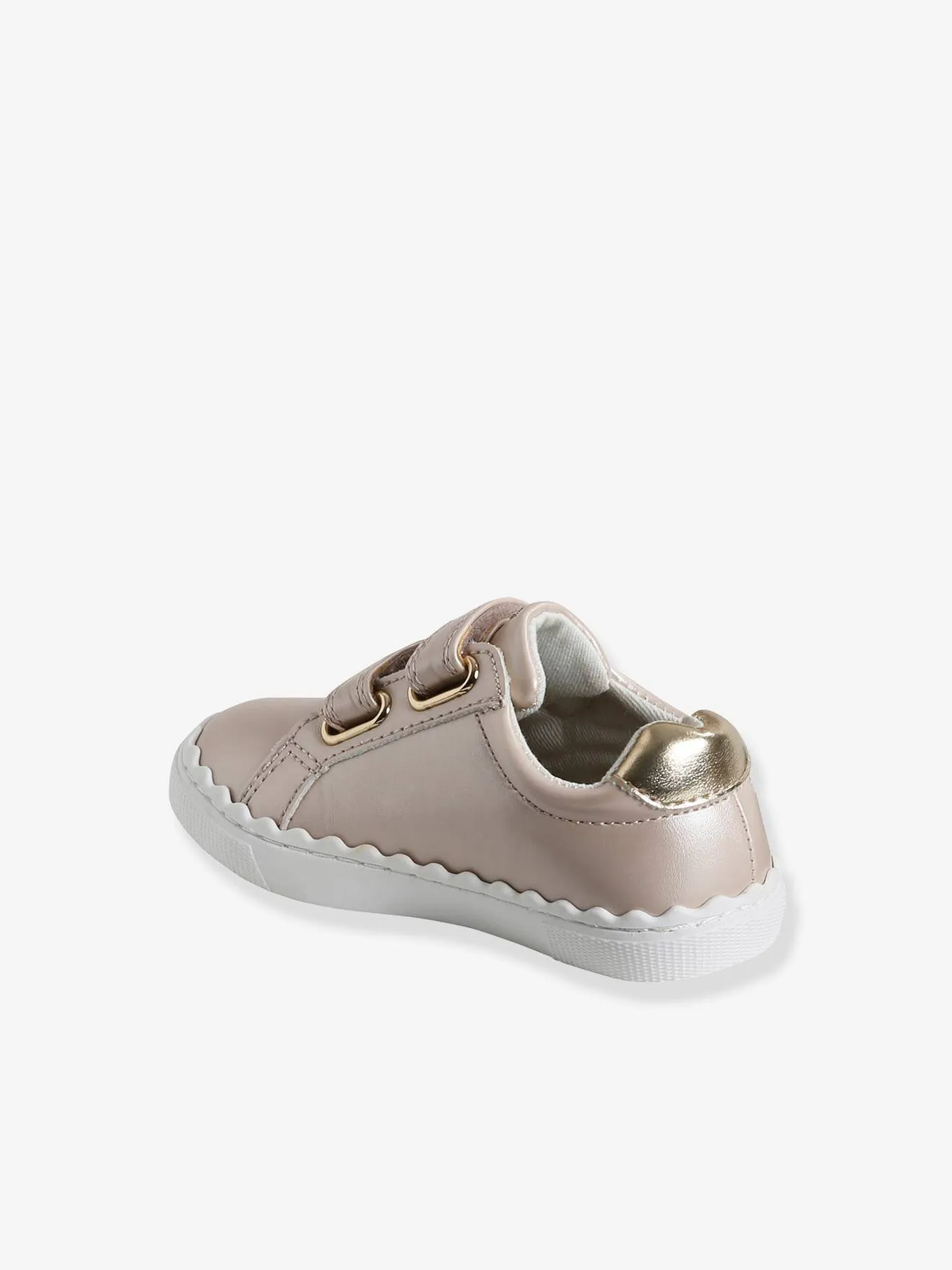 Trainers with Hook-and-Loop Fasteners & Embroidery for Babies - pale pink