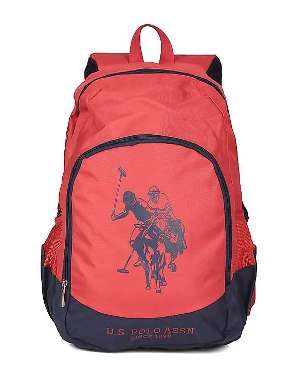 U.S. Polo Assn. Kids Boys Colour Block Printed Backpack