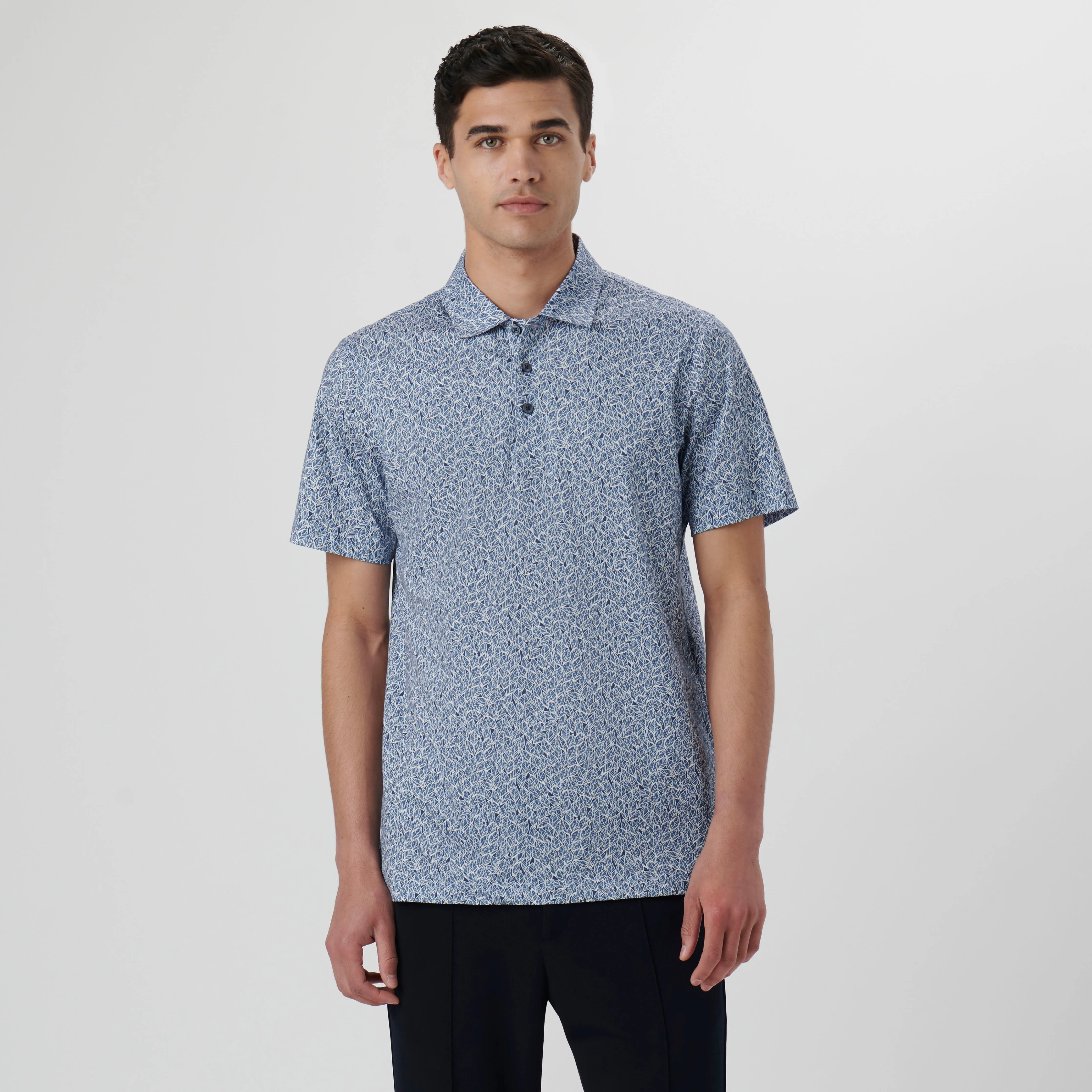 Victor Leaf Print OoohCotton Polo