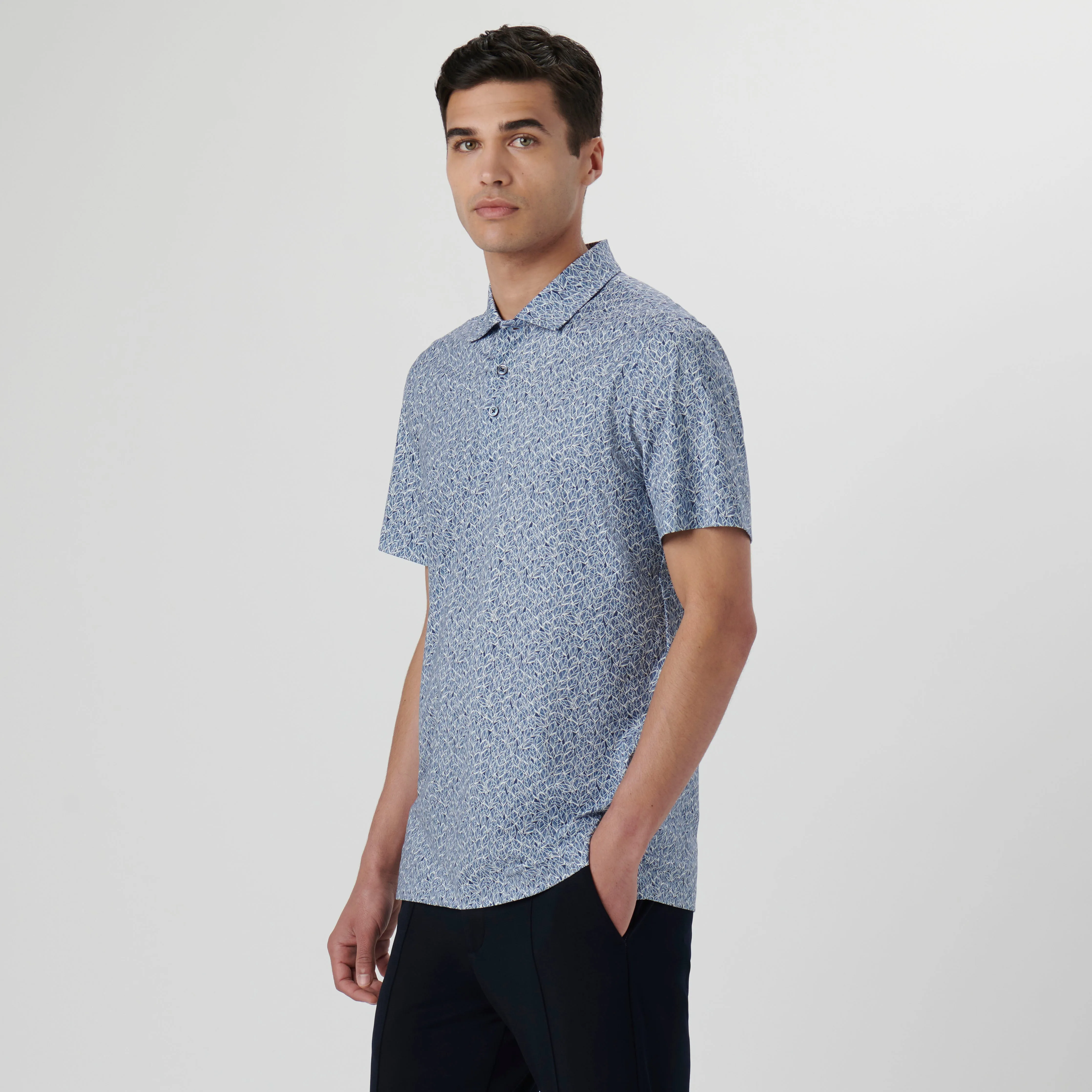 Victor Leaf Print OoohCotton Polo