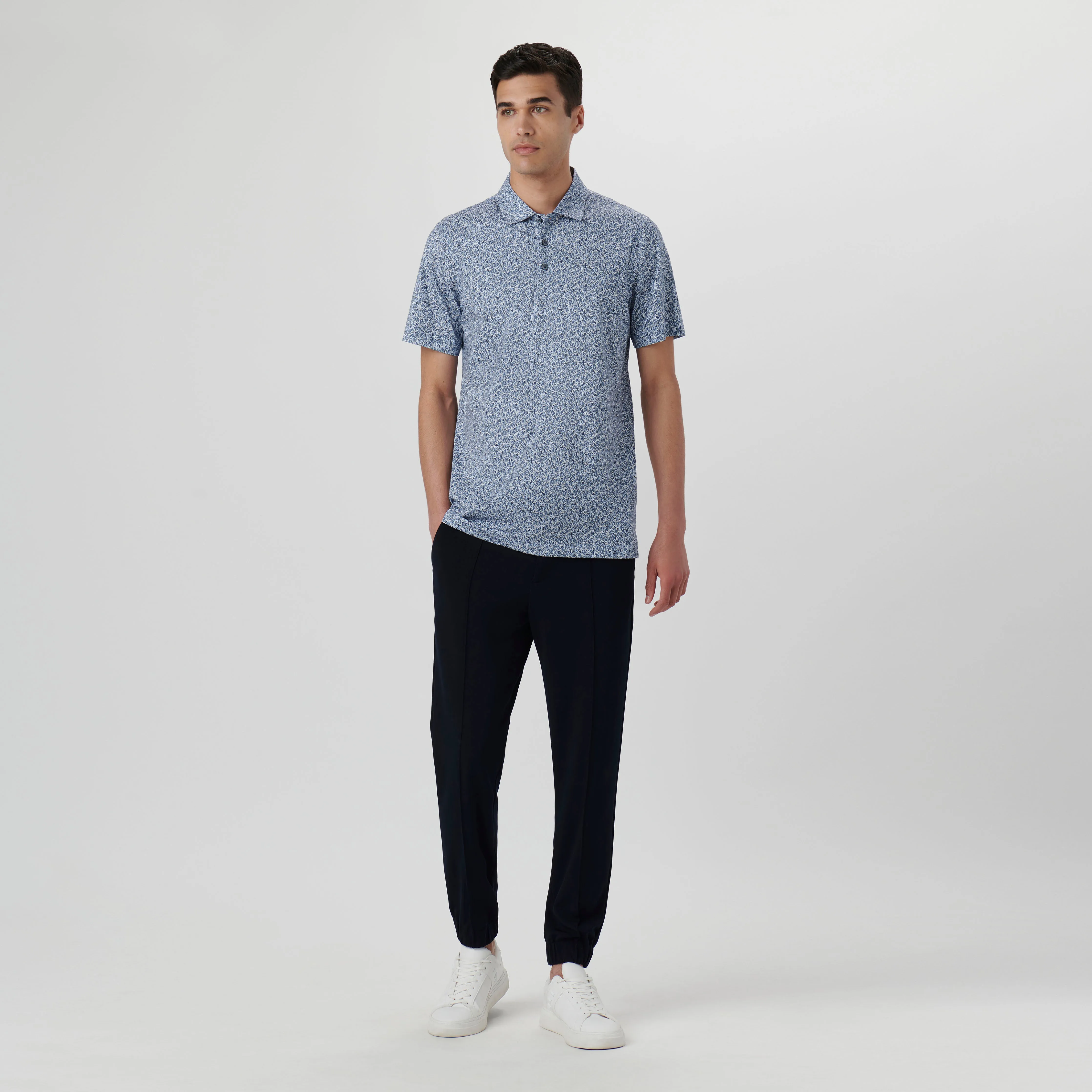 Victor Leaf Print OoohCotton Polo