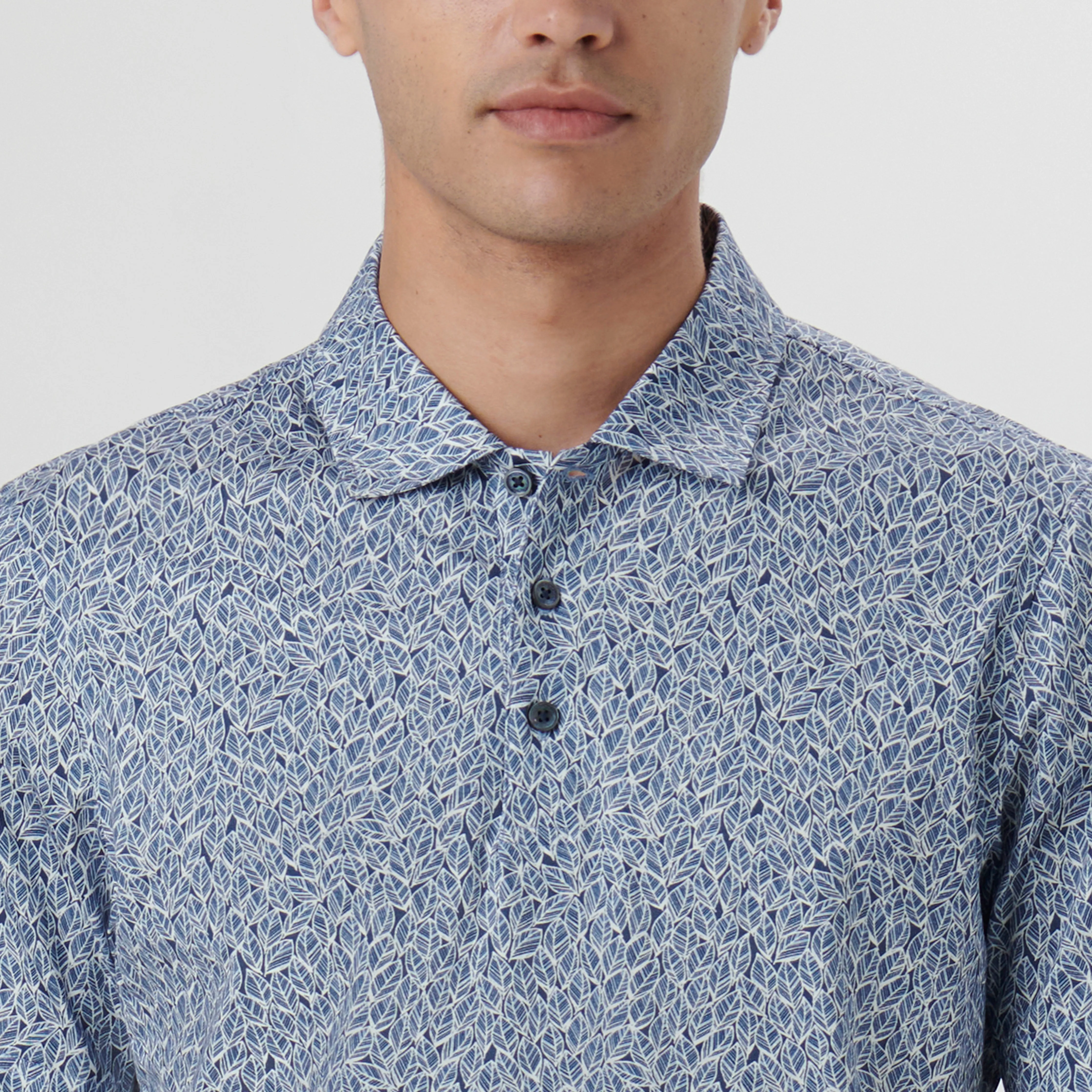 Victor Leaf Print OoohCotton Polo