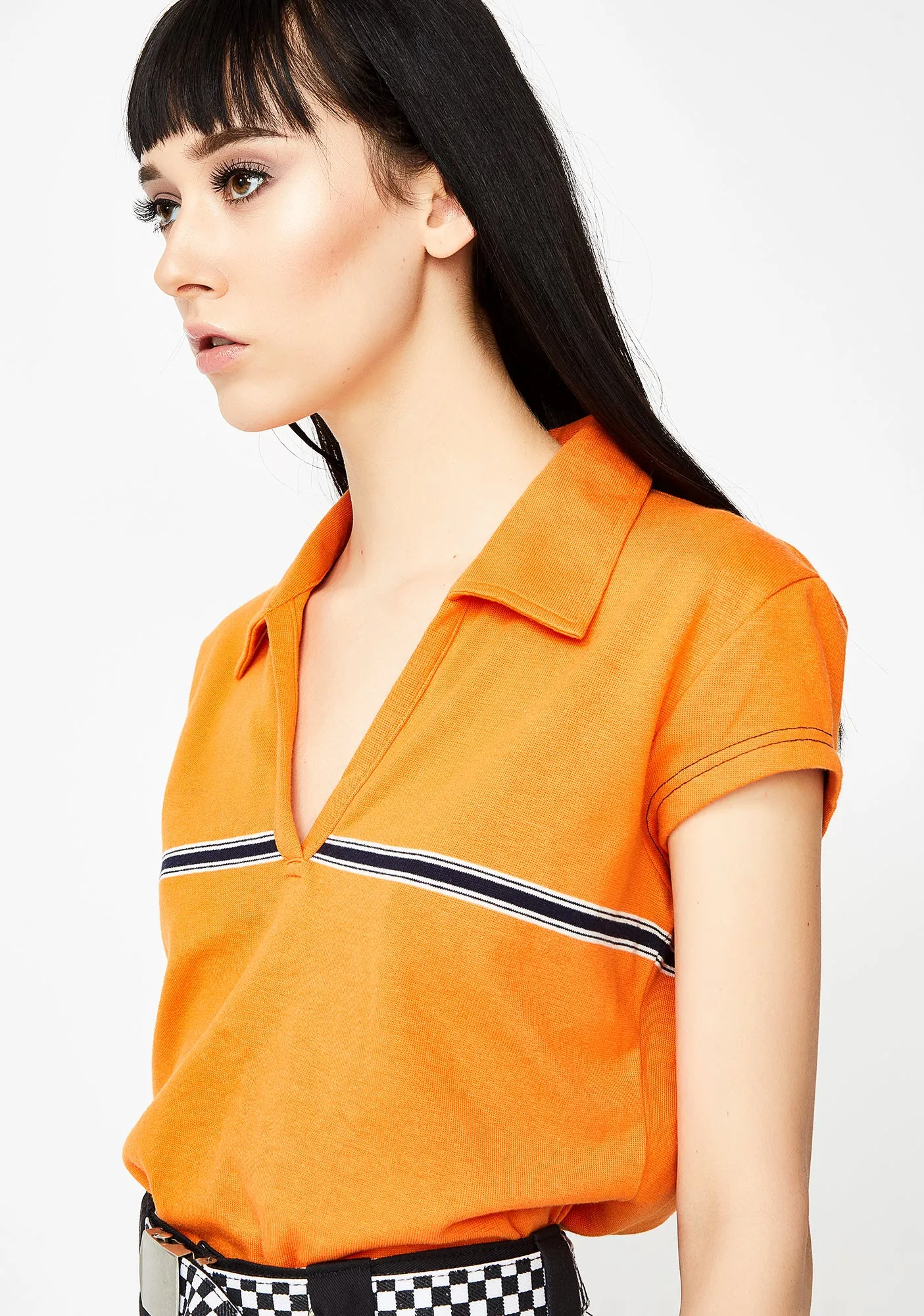 Vintage 90s Orange Polo Top-