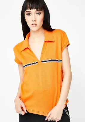 Vintage 90s Orange Polo Top-