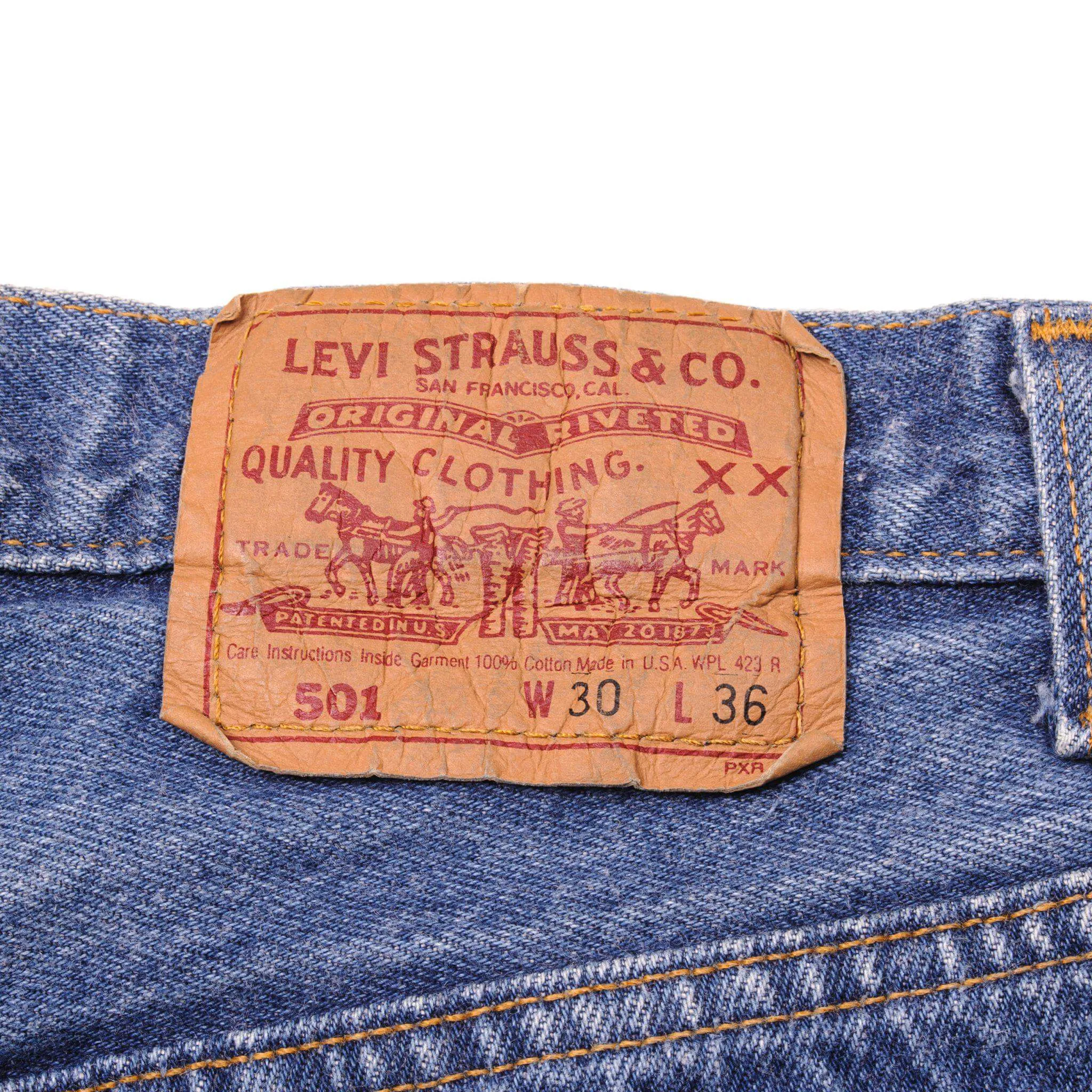 VINTAGE LEVIS 501 JEANS INDIGO 1980s SIZE W29 L35 MADE IN USA