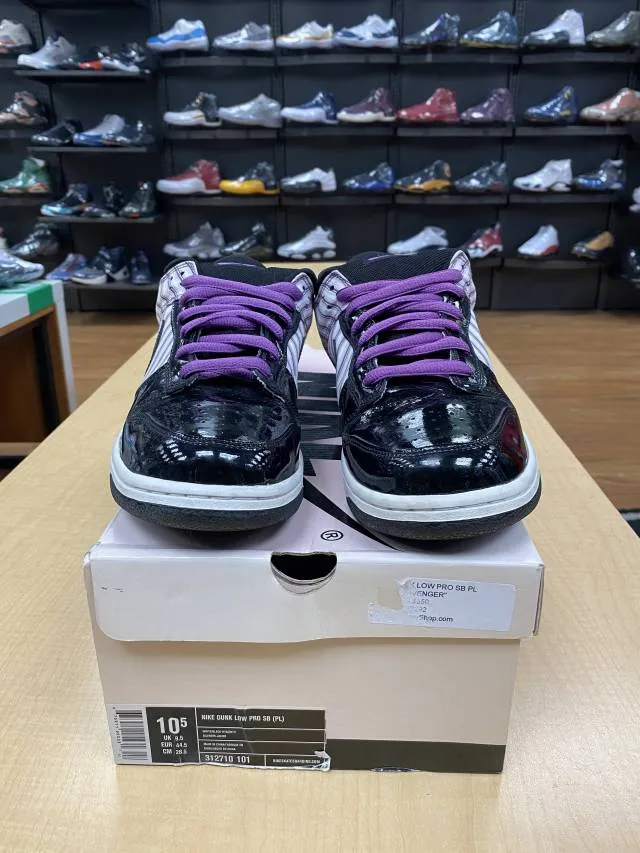 Vnds nike dunk sb low avenger purple patent