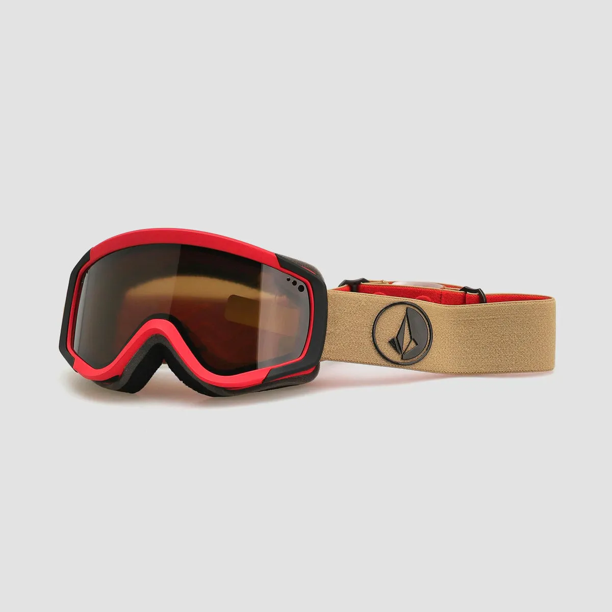 Volcom Attunga Youth Snow Goggles Orange Shock/Sand/Light Bronze + Bonus Lens Yellow - Kids