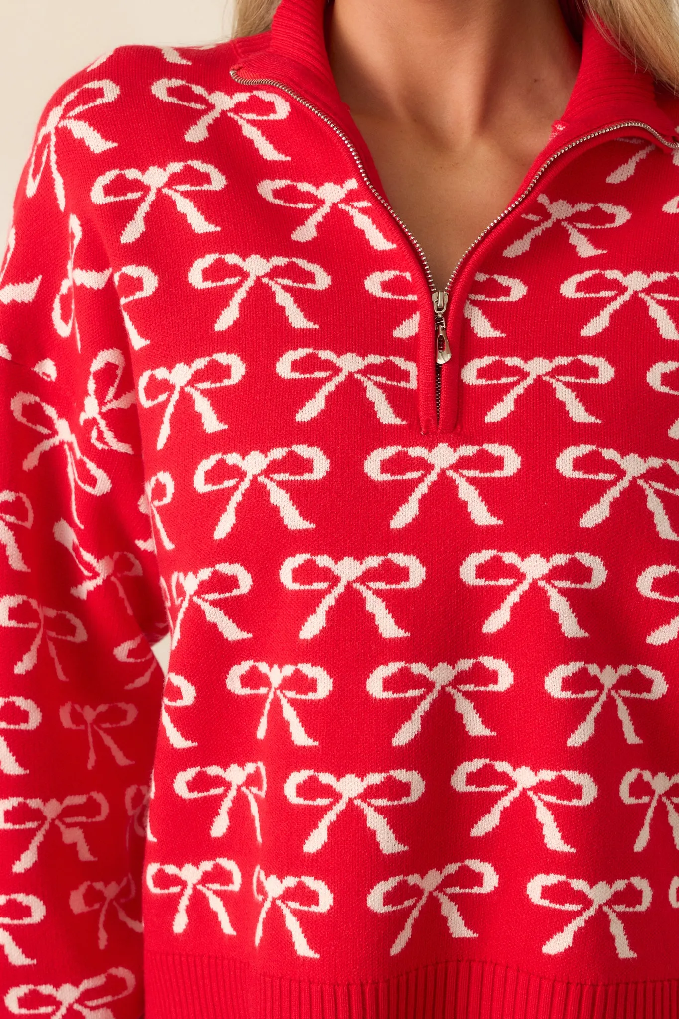 What We’ve Become Red Bow Print Pullover