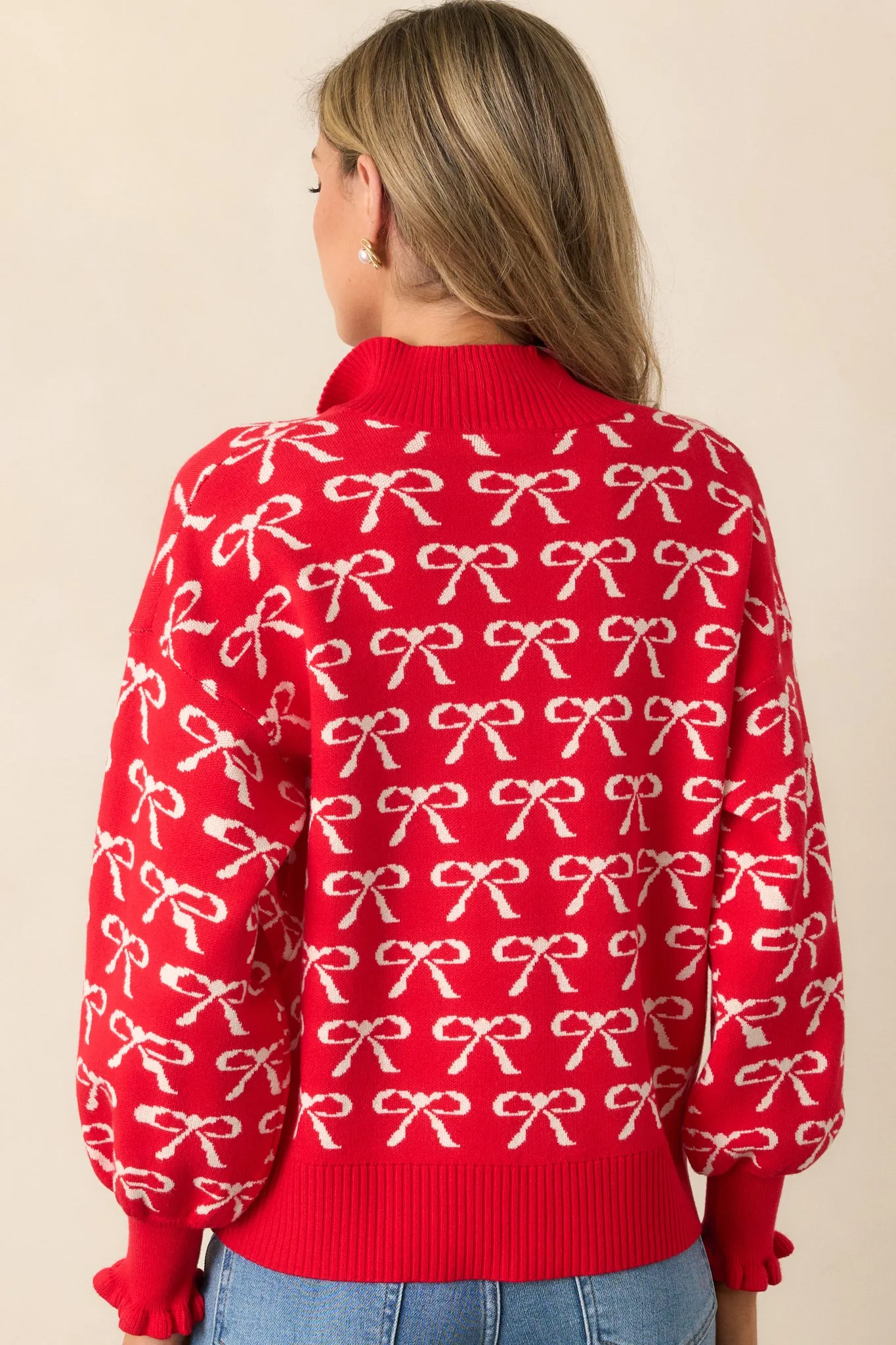 What We’ve Become Red Bow Print Pullover