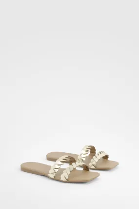 Wide Width Double Braid Mule Sandals