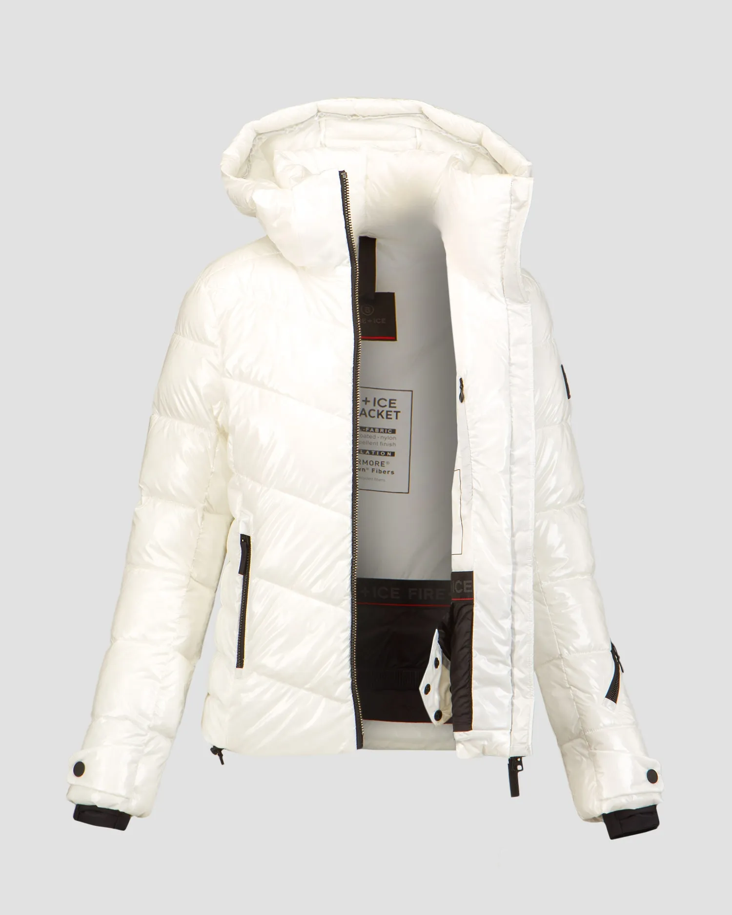 Women's white ski jacket BOGNER FIRE+ICE Saelly2 34658250-732