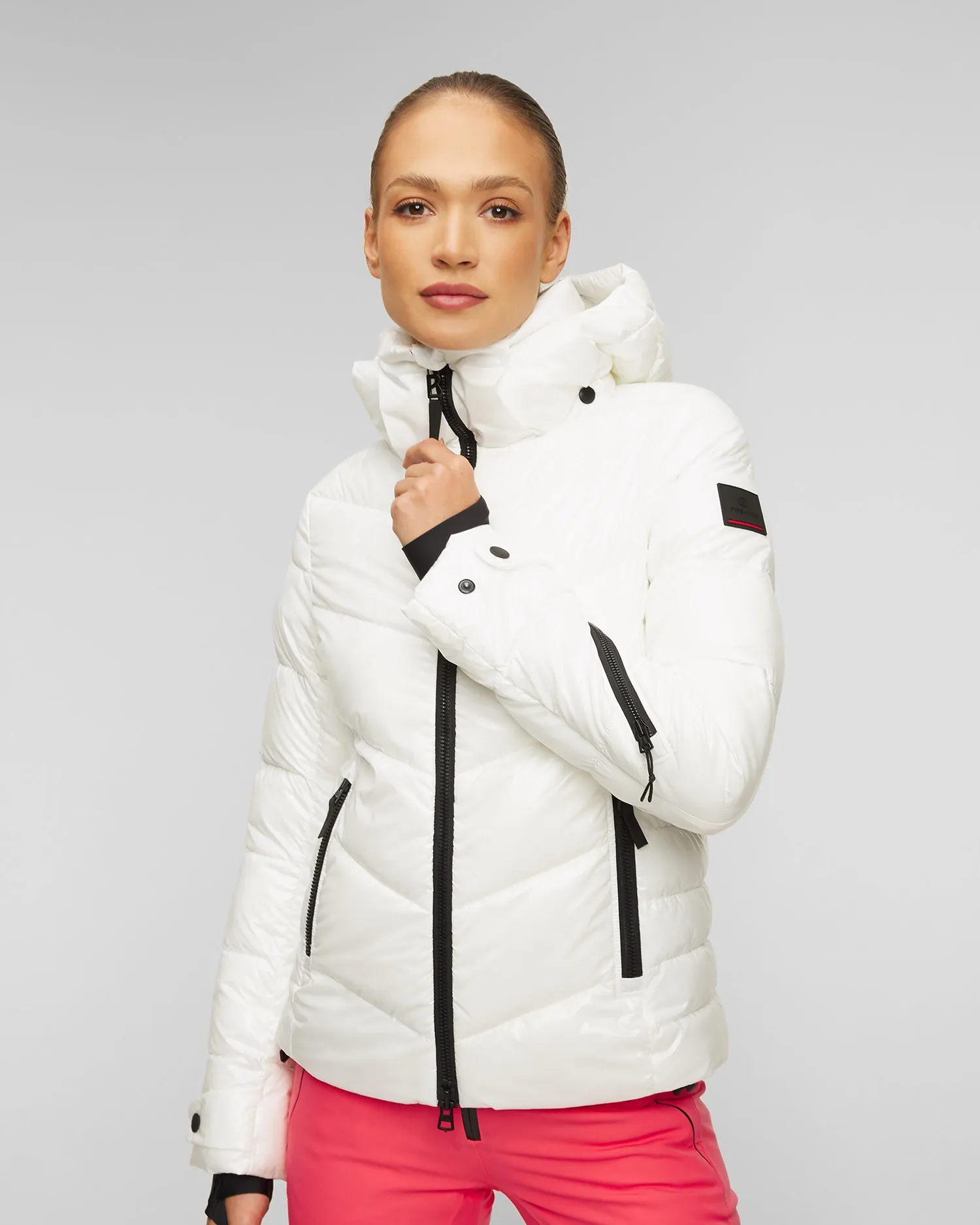 Women's white ski jacket BOGNER FIRE+ICE Saelly2 34658250-732