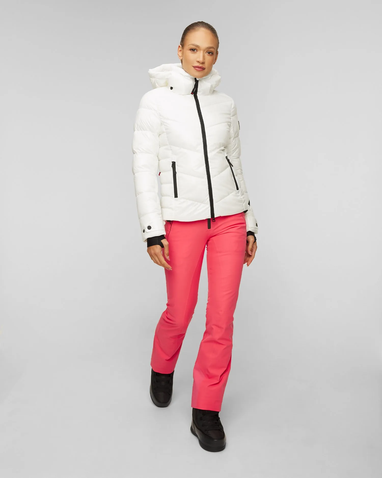 Women's white ski jacket BOGNER FIRE+ICE Saelly2 34658250-732