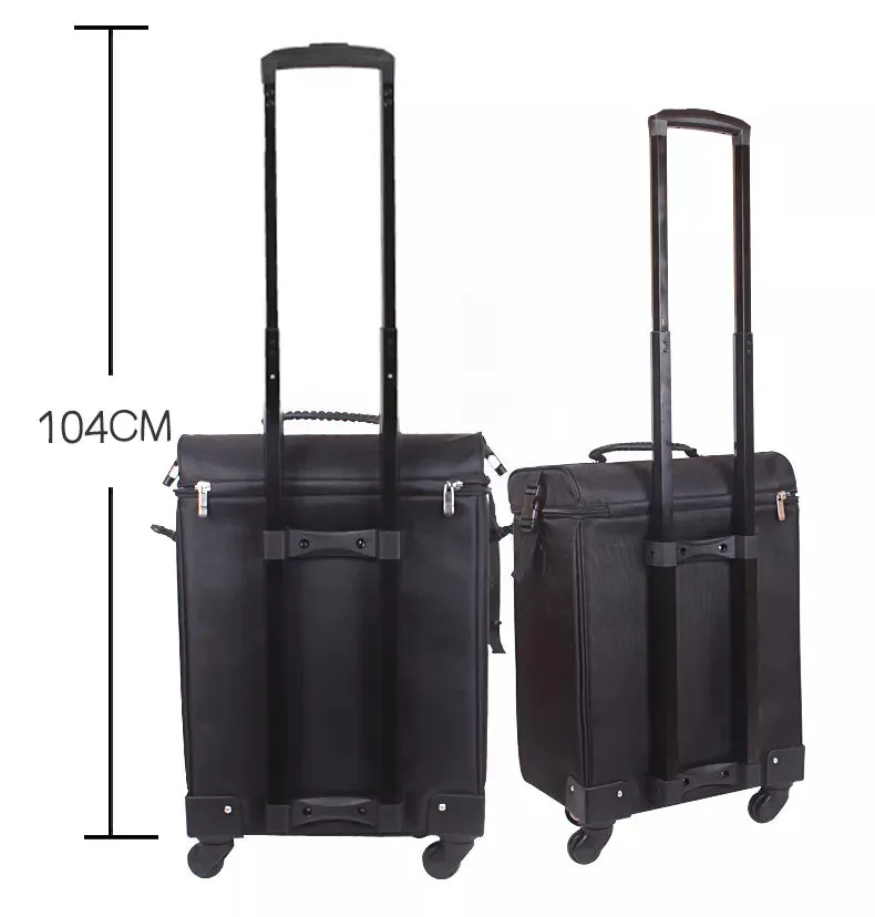 Women's Professional Nail Cosmetic Makeup Organizer Large Trolley Suitcase