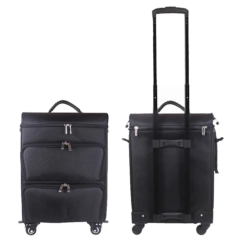 Women's Professional Nail Cosmetic Makeup Organizer Large Trolley Suitcase