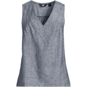 Women's Sleeveless V-neck Linen Top