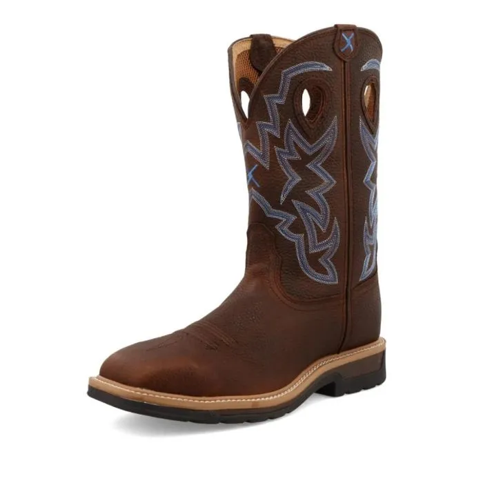 Work Twisted X Men's 12"" Western Work Boot Brown Pebble & Brown Pebble